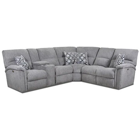 Casual 3-Piece Reclining Sectional with LAF Storage Console